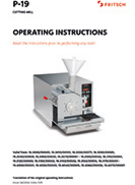 Operating manual Universal Cutting Mills PULVERISETTE 19