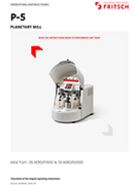 Operating manual Planetary Mill PULVERISETTE 5 classic line