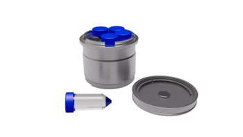 grinding bowl made of aluminium with 5 tubes 25 ml volume